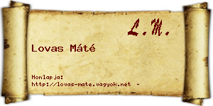 Lovas Máté névjegykártya
