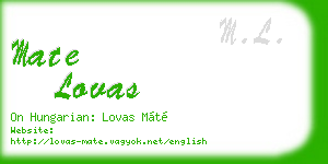mate lovas business card