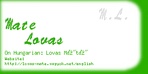 mate lovas business card